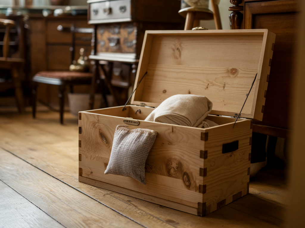how to make a moth-proof wool jumper chest using cedar, lavender and simple sachet tutorials
