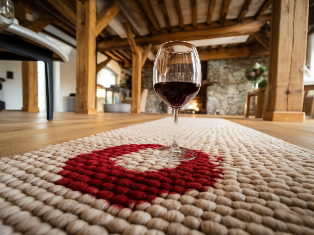 Which natural stain remover actually lifts red wine from wool rugs? a step-by-step test