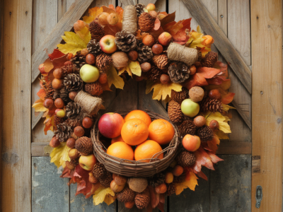 how to make a foraged autumn wreath that lasts without floral foam