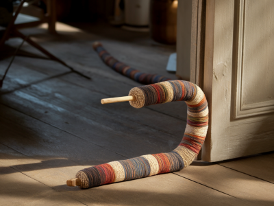 How to make a draught-proof fabric door snake for narrow gaps using recycled wool and rice