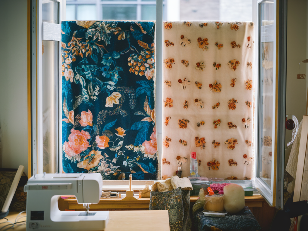 how to build an insulating window panel for a rented flat using thrifted fabric and recycled batting