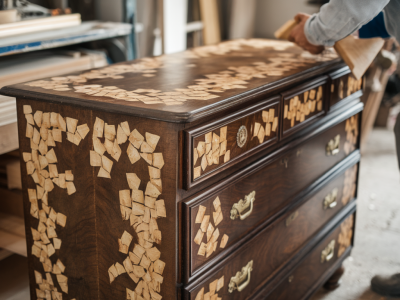 Can you repair veneer chips on vintage dressers? a step-by-step solvent-free technique
