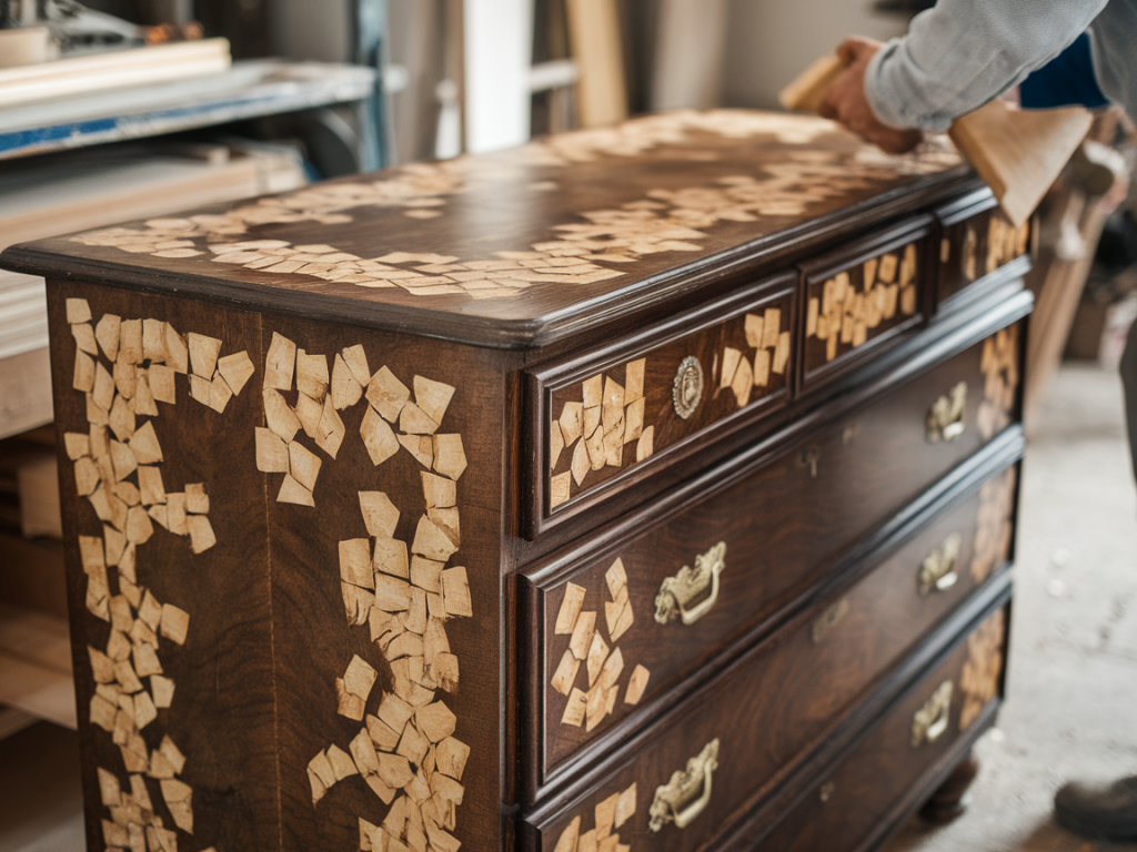 Can you repair veneer chips on vintage dressers? a step-by-step solvent-free technique