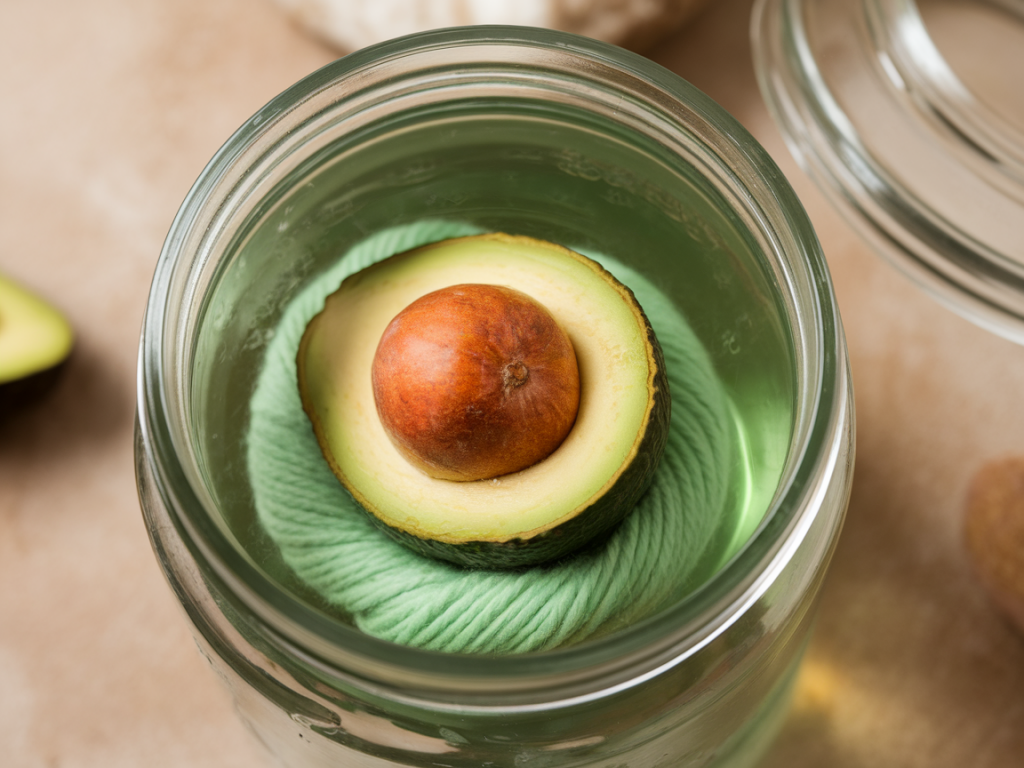 Can avocado pits dye wool fast enough for a small cushion project? tested recipes and lightfast results